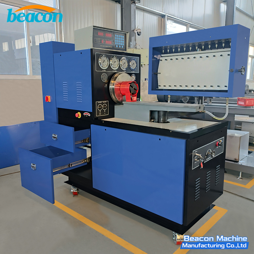 {12PSB+E Diesel Fuel Injection Pump Test Bench with Integrated Tool Storage}