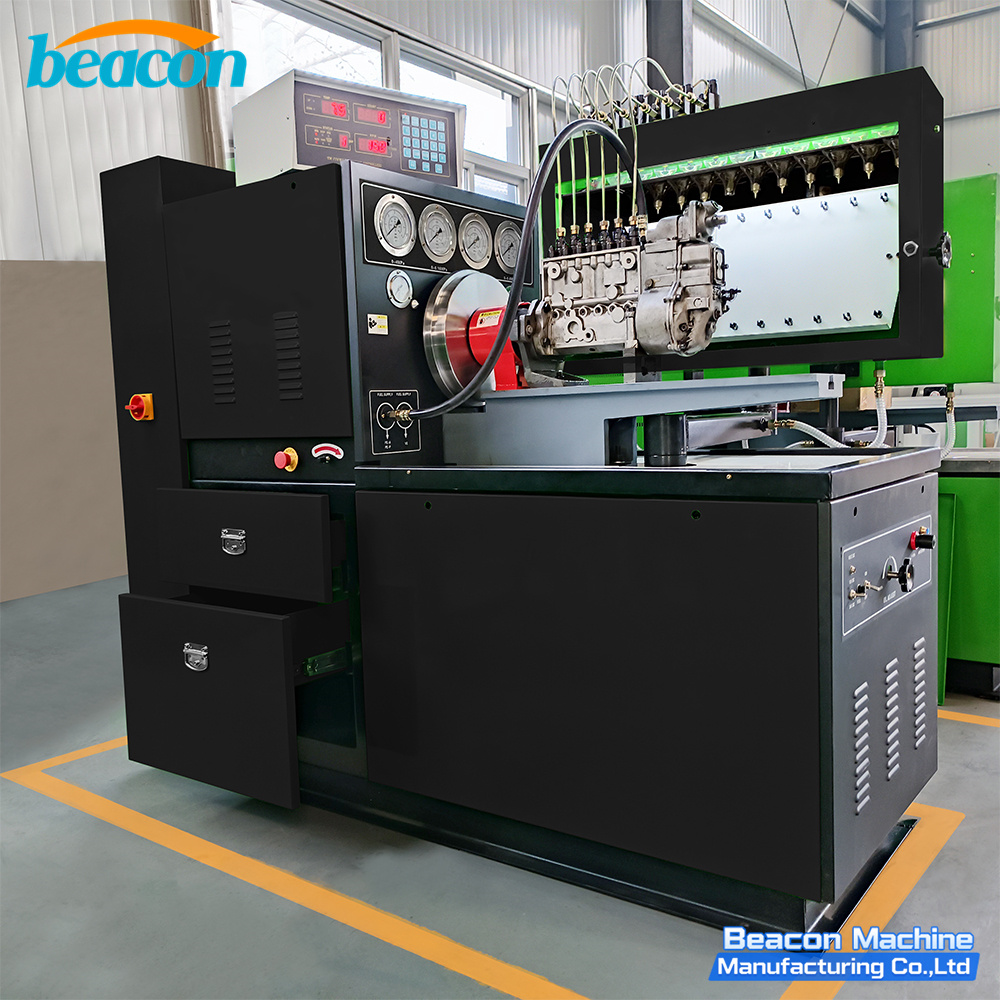 {12PSB+E Diesel Fuel Injection Pump Test Bench with Integrated Tool Storage}