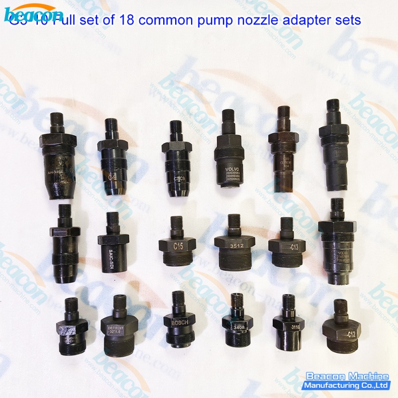 {G3-10 Full Set of 18 Common Pump Nozzle Adapter Sets for M11 N14 Volvo C7 C9 C12 C13 C15 3512 3116 BOSCH Diesel Engine}