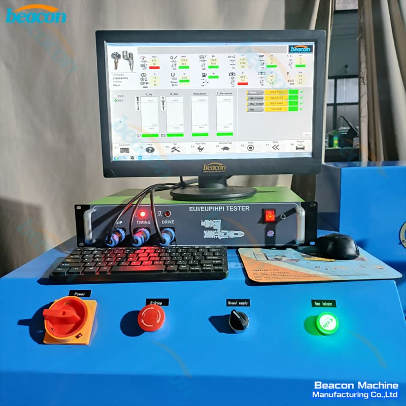 {EUI EUP‑E Test Bench For CAT Cummins X15 Q60 Bosch Delphi E1 E3 Detroit Iveco Stania Detroit Injector}