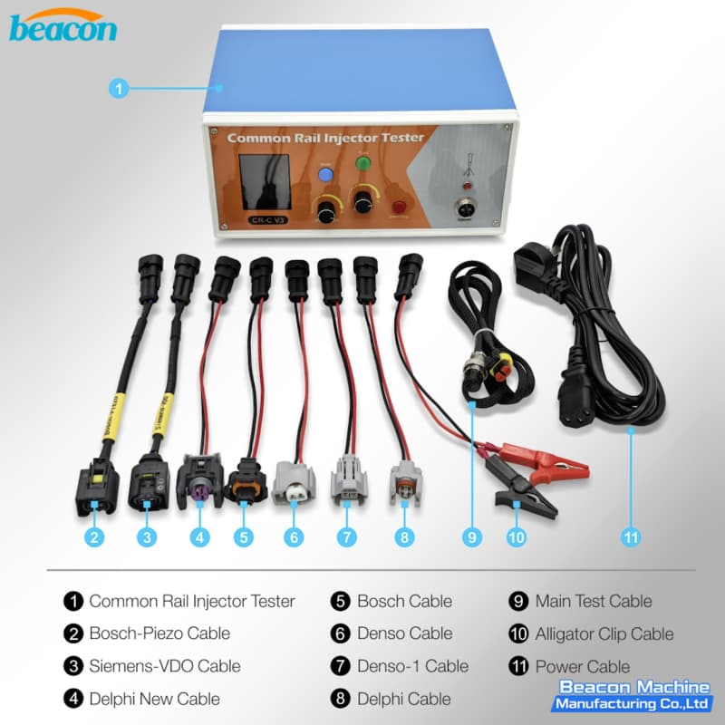 {CR-C V3 Common Rail Injector Tester LCR Test Piezo Solenoid Injector Drive Tester For Bosch Denso Delphi Siemens CAT}