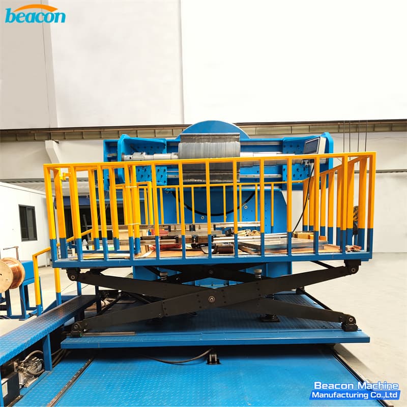 WD-3500 vertical disc winding machine main spindle and clamp mechanism detail