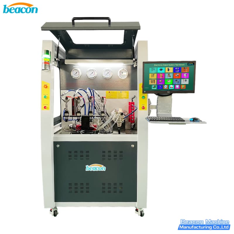 BEACON CR1029 four-channel common rail injector test bench testing four Bosch Denso Delphi injectors at the same time